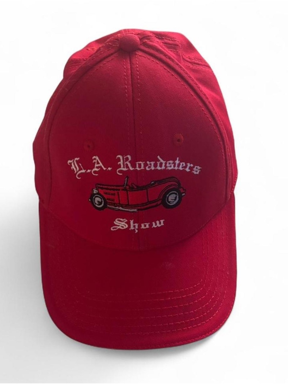 OTTO Red Kids Baseball Cap with Vintage Car Embroidery
